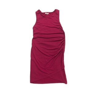 Treasure & Bond Women’s Sleeveless Ruched Stretch Dress XL – Pink Casual Tank